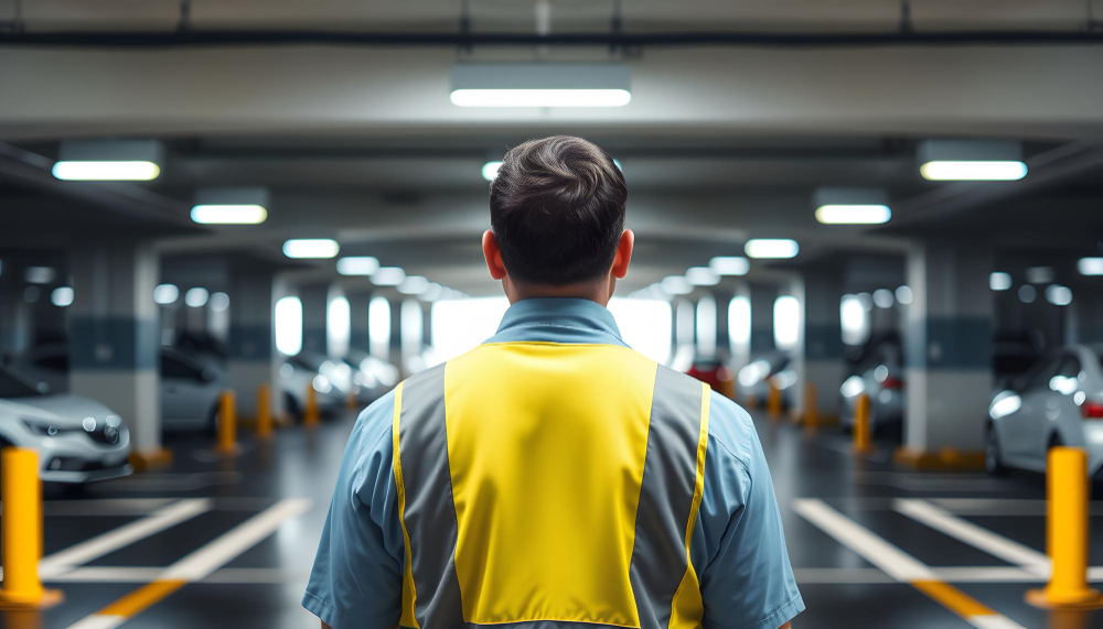 Servisni tehničari održavaju parking sistem u garaži