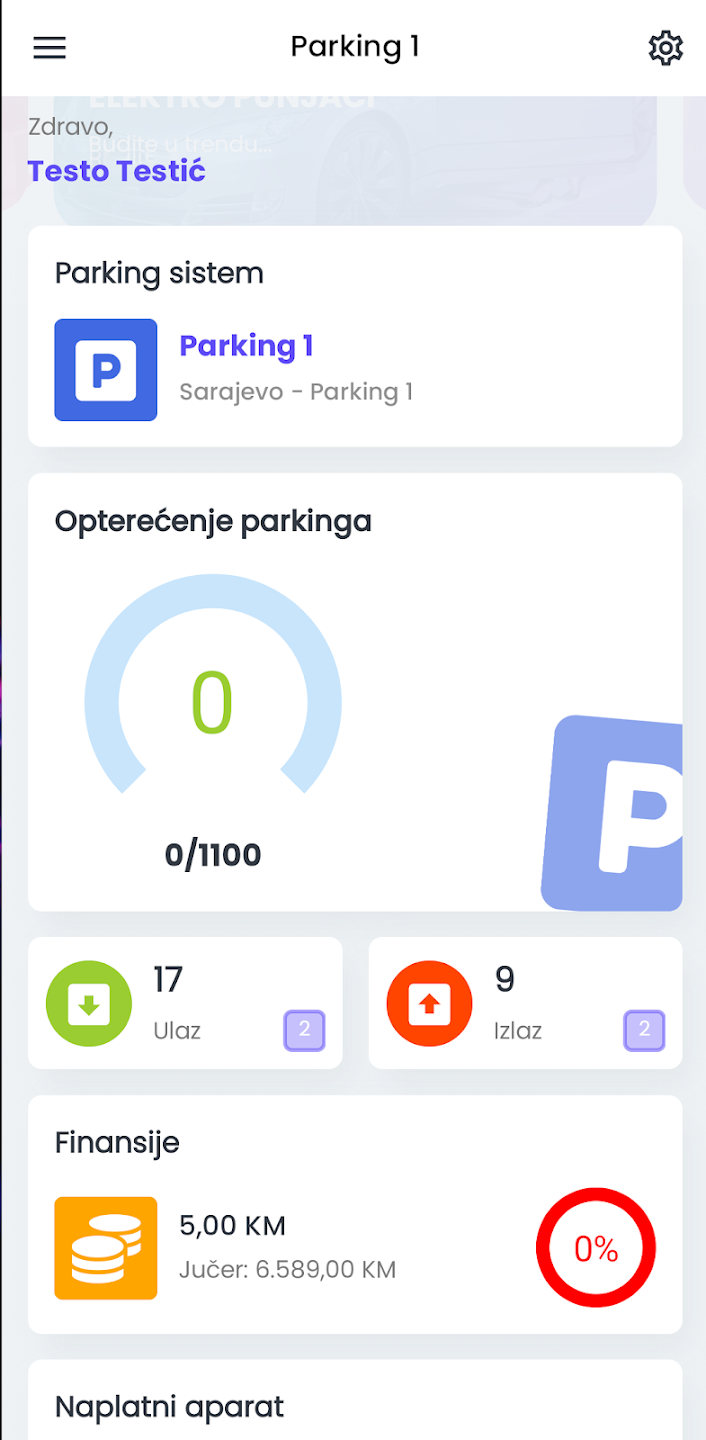 Argon Smart Parking Management mobilni ekran 3