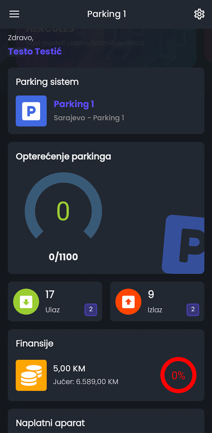 Argon Smart Parking Management mobilni ekran 4