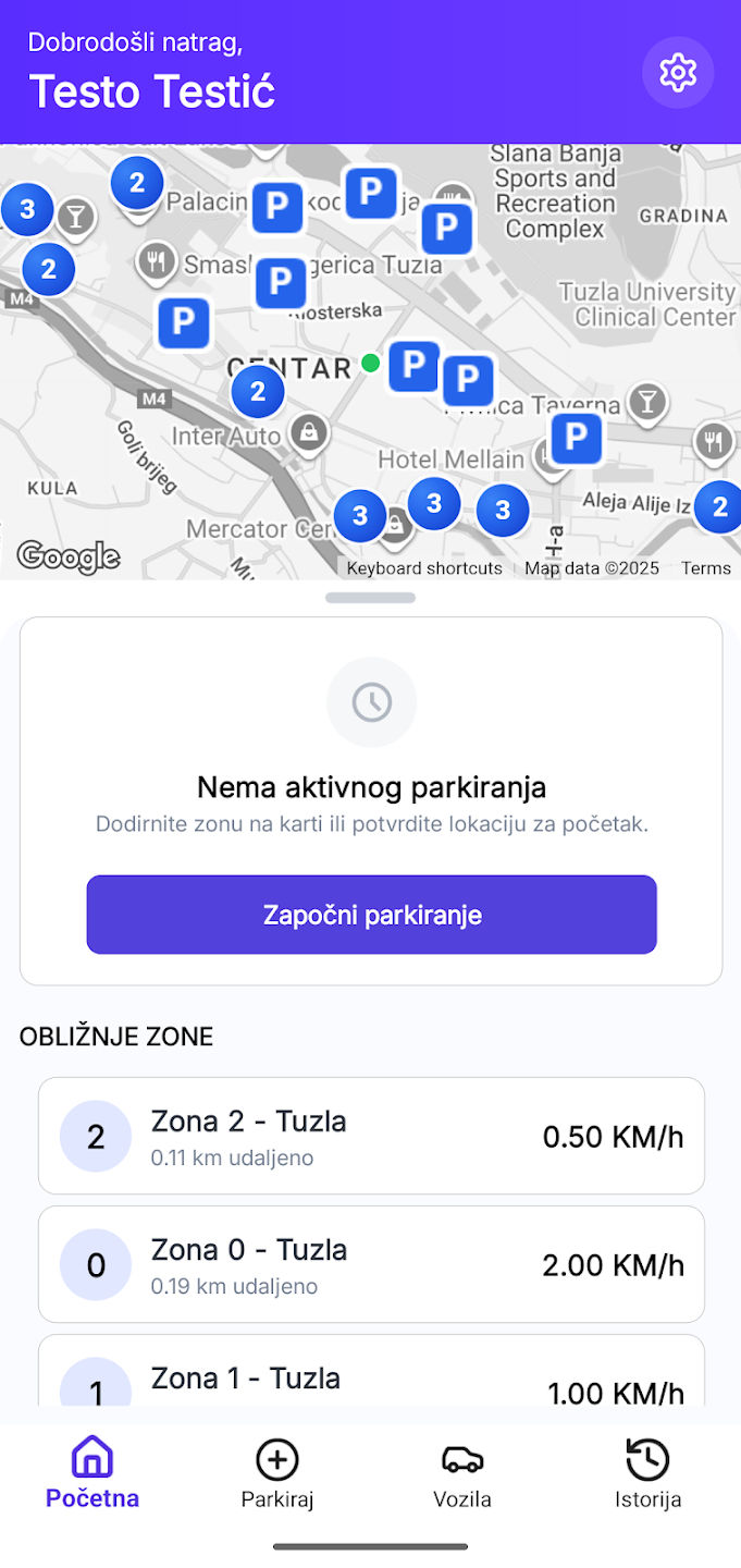 ParkON BH mobilni ekran 3